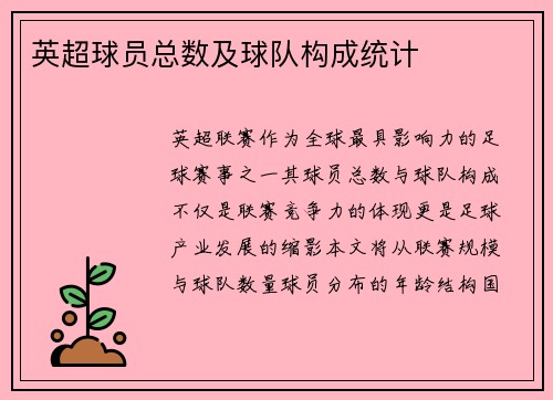 英超球员总数及球队构成统计